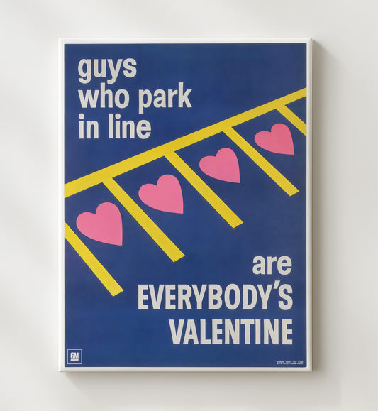 Park in Line - Heartfelt Parking WPA poster wall art 8x10 Canvas