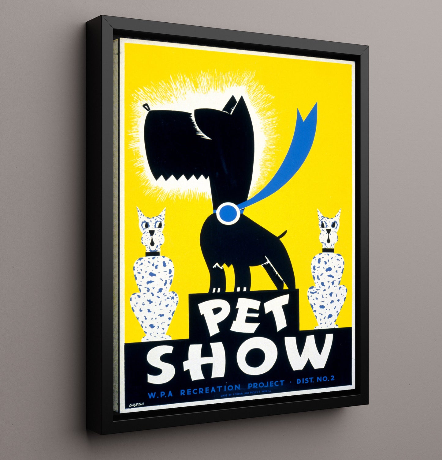 Pet Show - Best in show WPA style Vintage WPA Wall Art - 16x20 Framed Canvas