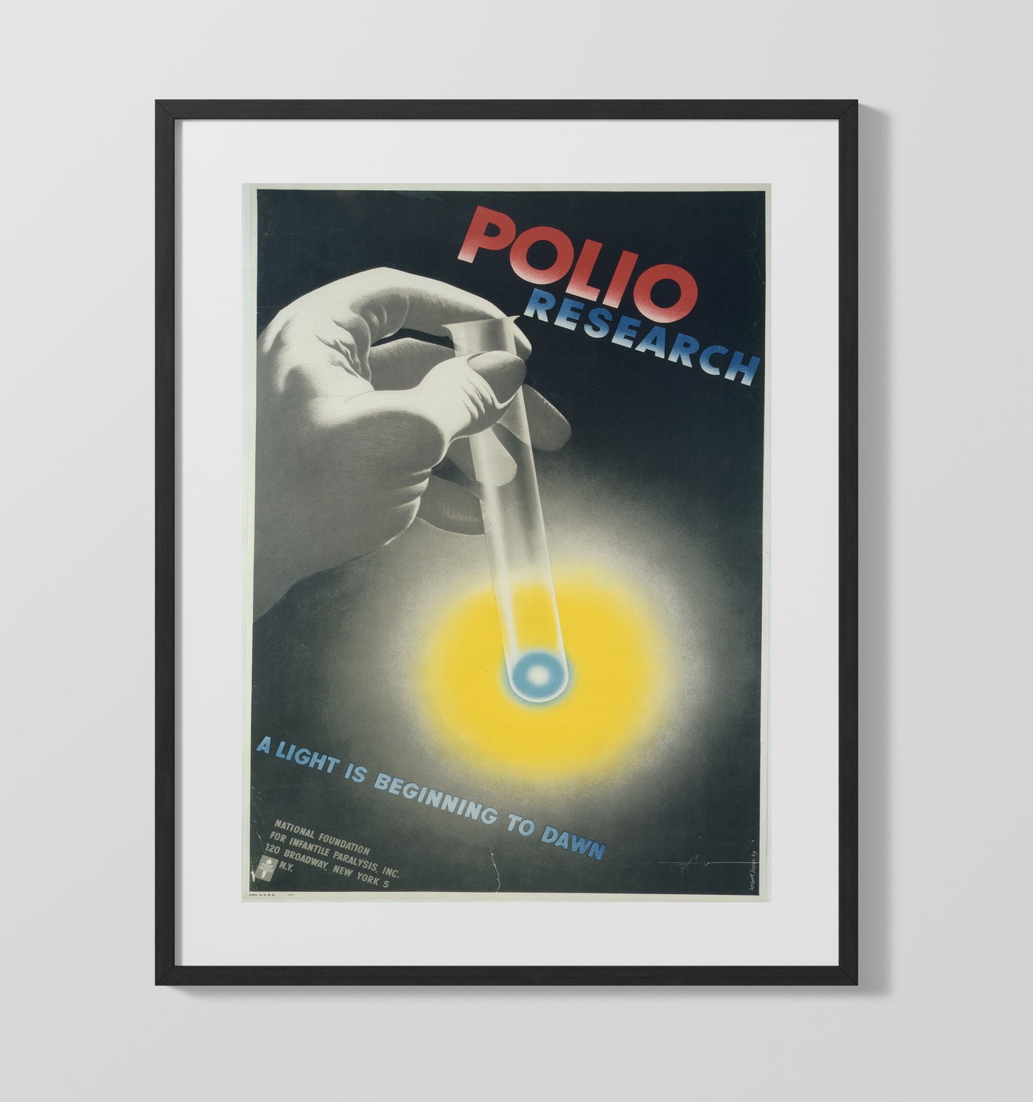Polio Vaccine Vintage WPA Wall Art - 16x20 Gallery Frame