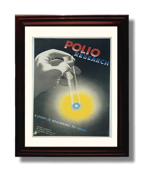 Polio Vaccine Vintage WPA Wall Art - 8x10 Beveled Frame