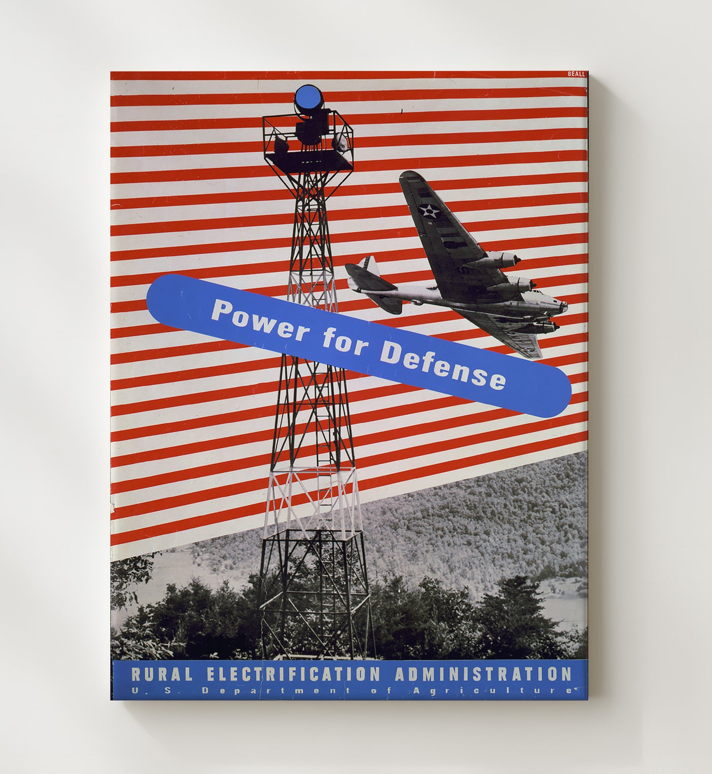 REA Power for Defense Vintage WPA Wall Art - 20x24 Canvas