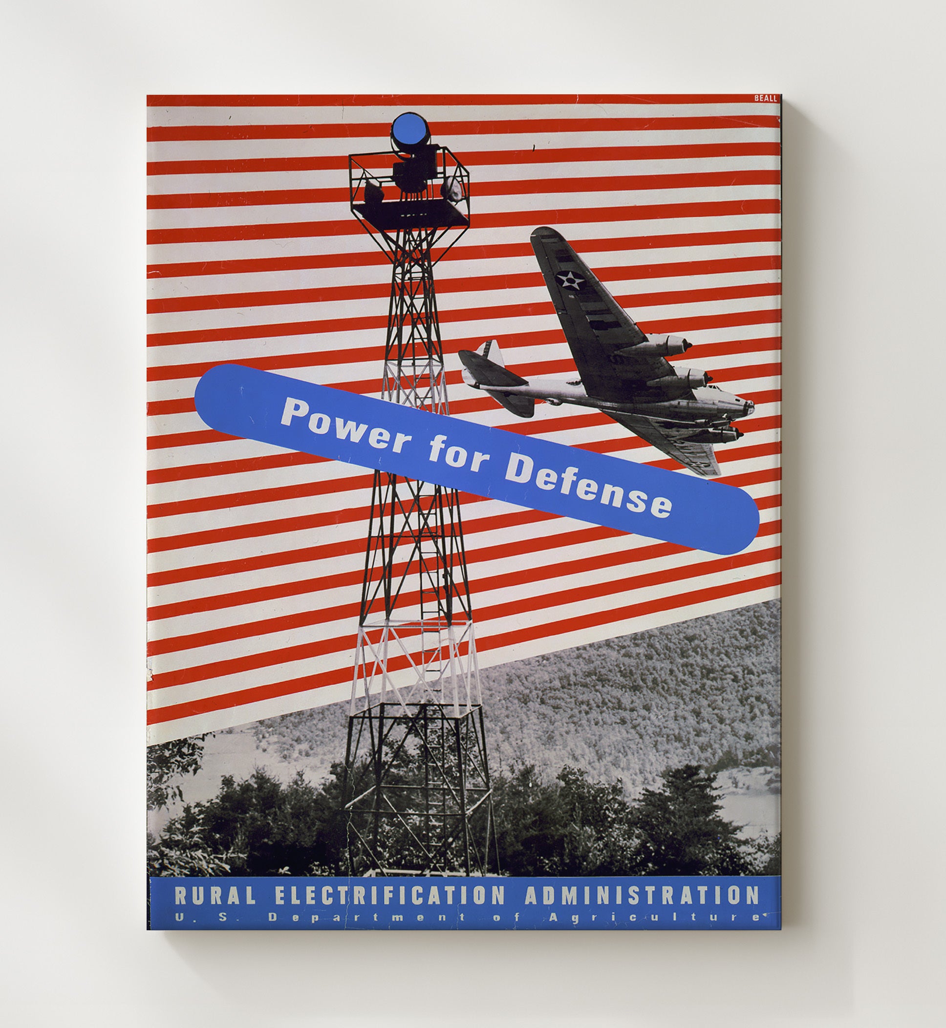 REA Power for Defense Vintage WPA Wall Art - 20x24 Canvas
