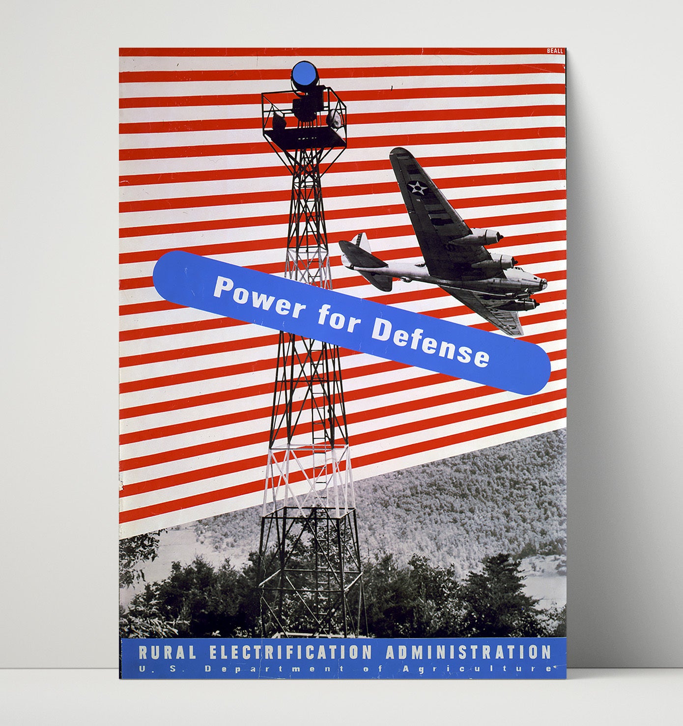 REA Power for Defense Vintage WPA Wall Art - 16x20 Unframed Print