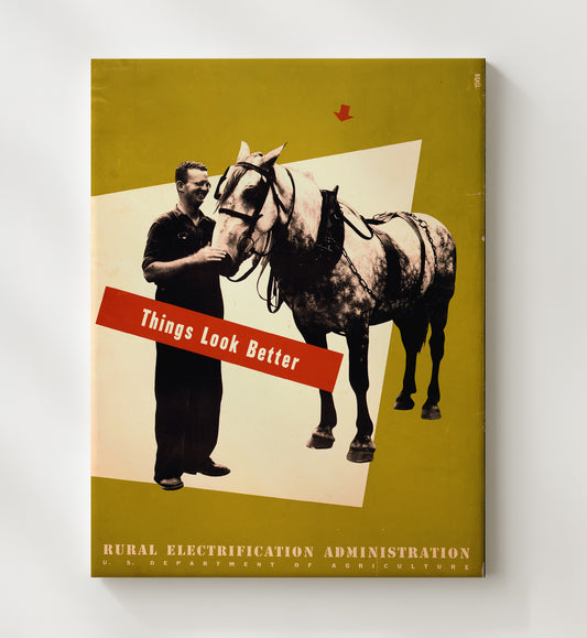 REA Things Look Better WPA poster wall art 8x10 Canvas