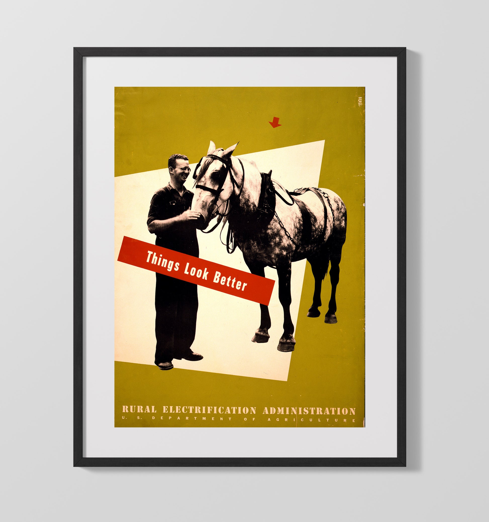 REA Things Look Better Vintage WPA Wall Art - 16x20 Gallery Frame