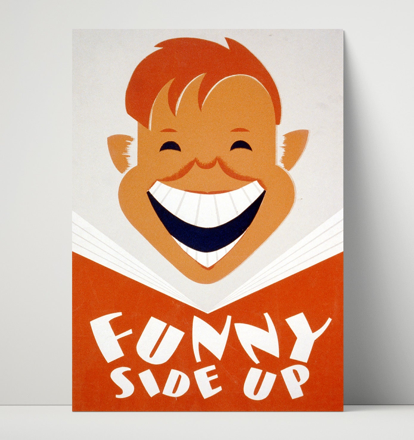 Reading Funny Side Up Vintage WPA Wall Art - 16x20 Unframed Print