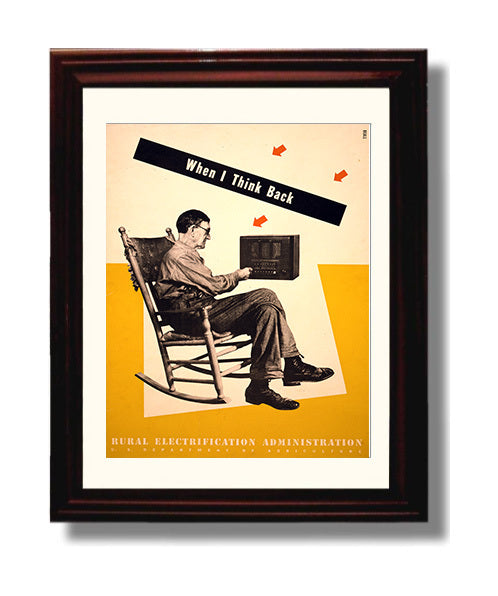 Rural Electrification Vintage WPA Wall Art - 8x10 Beveled Frame