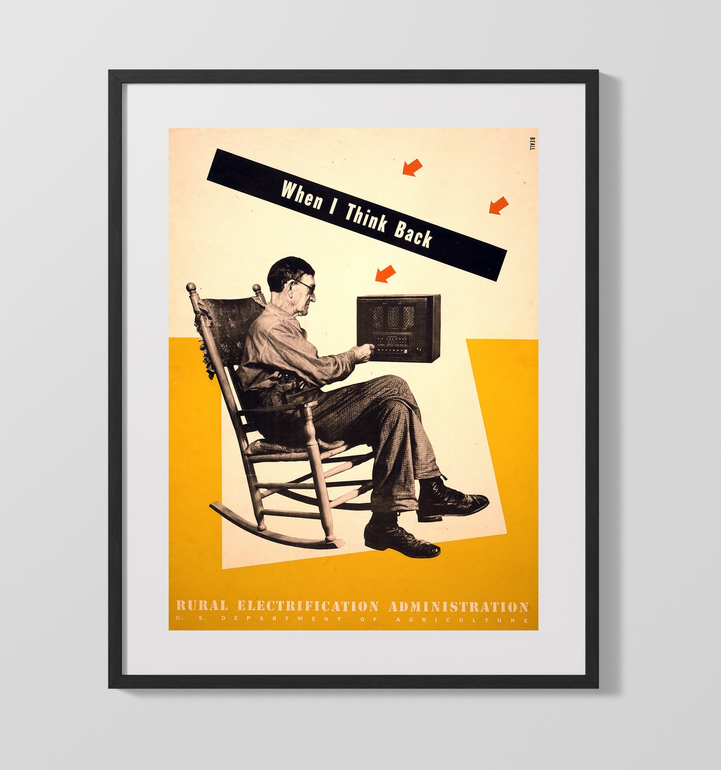 Rural Electrification Vintage WPA Wall Art - 16x20 Gallery Frame