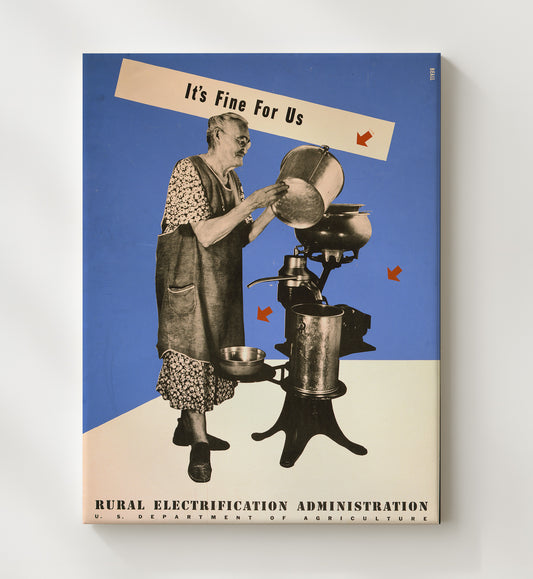 Rural Electrification It's Fine for Us WPA poster wall art 8x10 Canvas