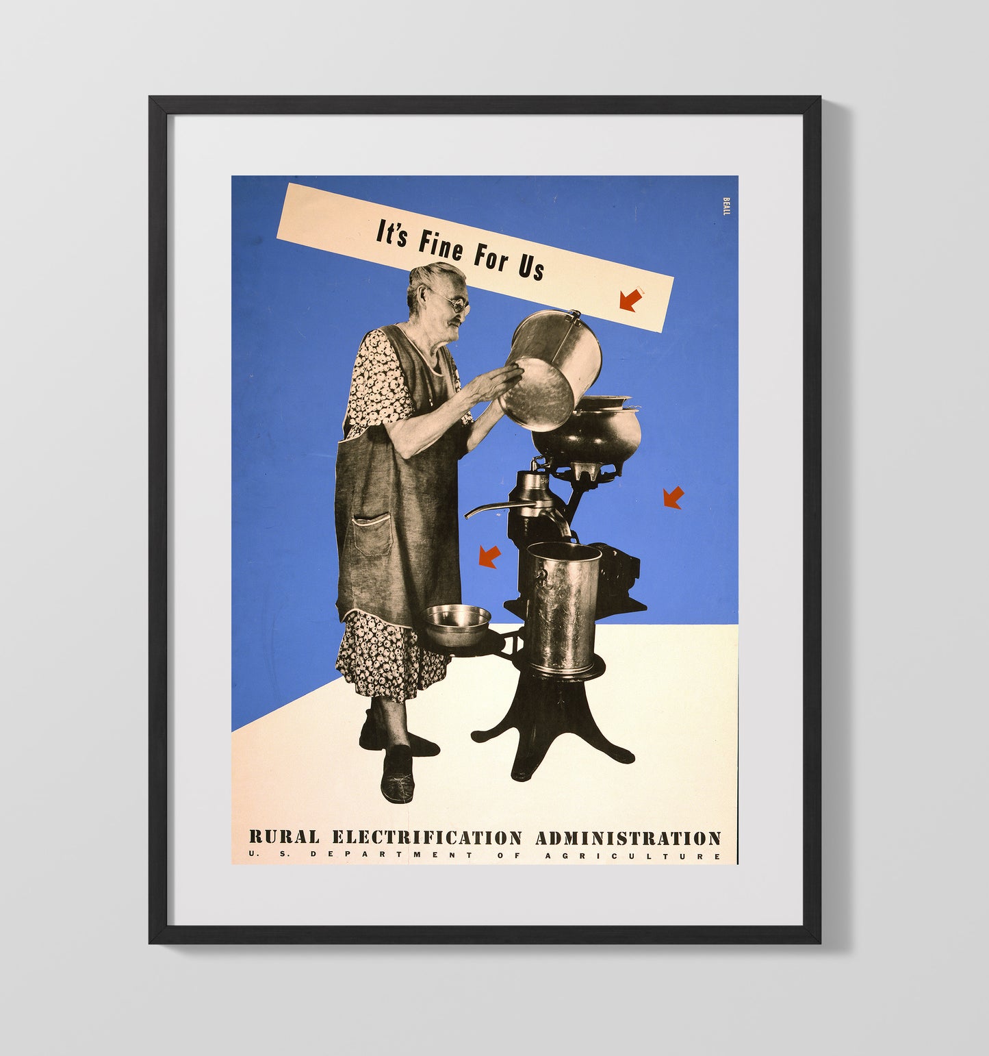 Rural Electrification Its Fine For Us Vintage WPA Wall Art - 16x20 Gallery Frame