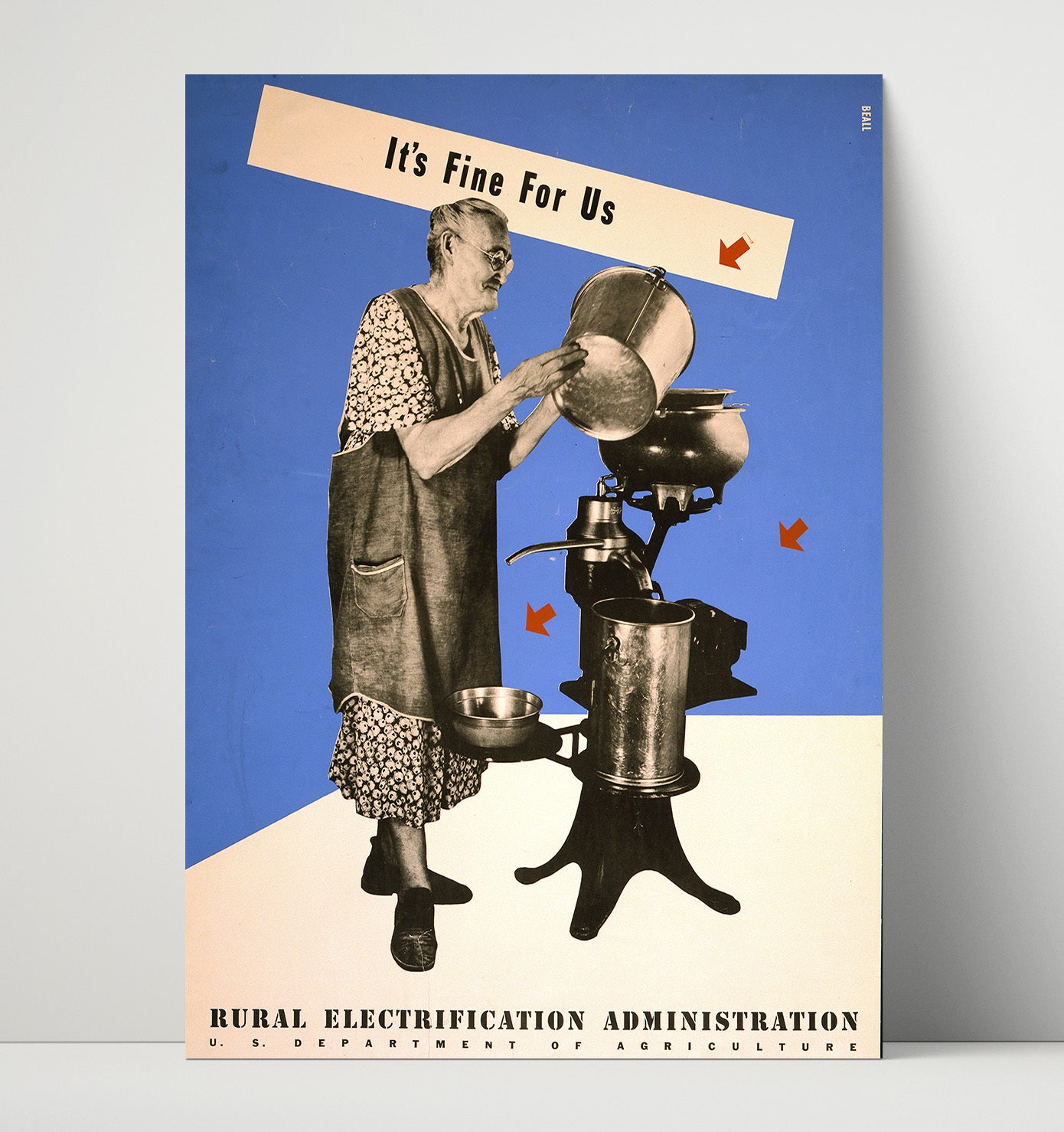 Rural Electrification Its Fine For Us Vintage WPA Wall Art - 16x20 Unframed Print