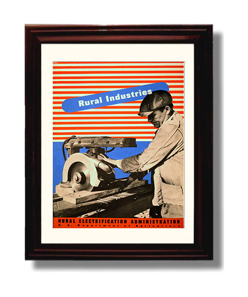 Rural Industries - Work in Progress Vintage WPA Wall Art - 8x10 Beveled Frame
