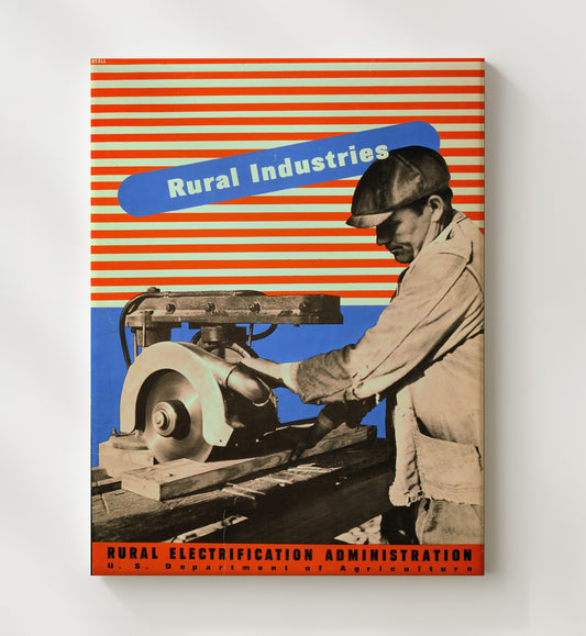 Rural Industries - Work in Progress WPA poster wall art 8x10 Canvas