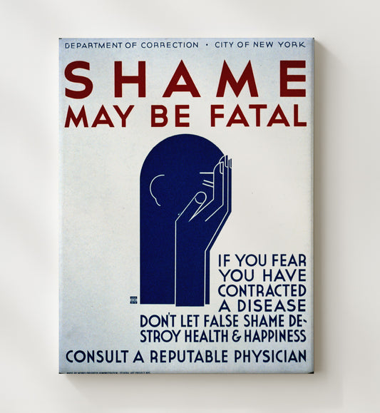 Shame Can Be Fatal WPA poster wall art 8x10 Canvas