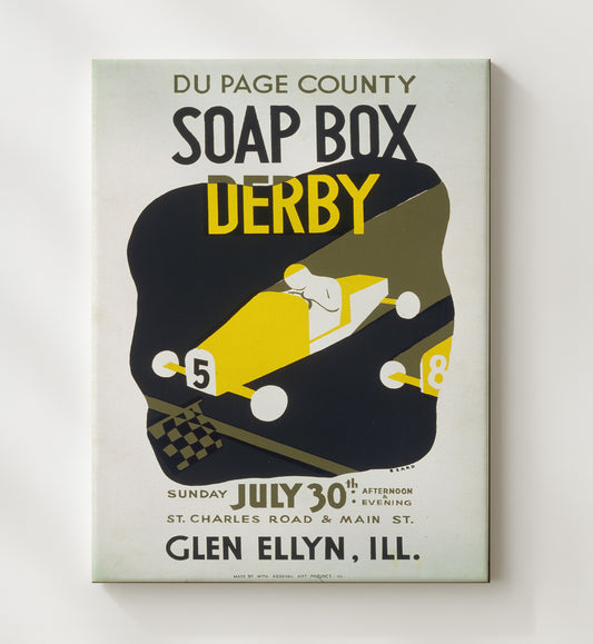 Soap Box Derby WPA poster wall art 8x10 Canvas