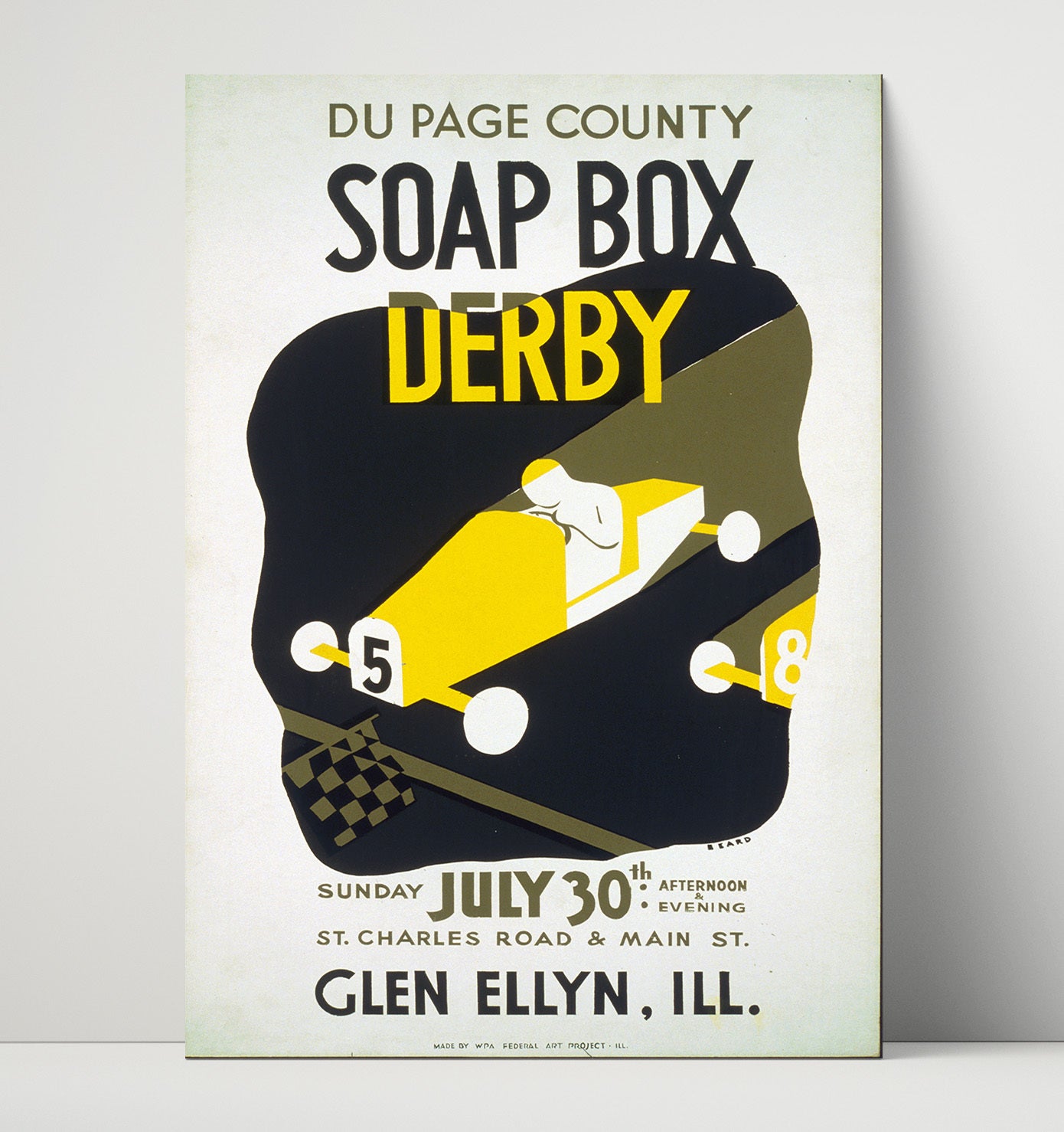 Soap Box Derby Vintage WPA Wall Art - 16x20 Unframed Print