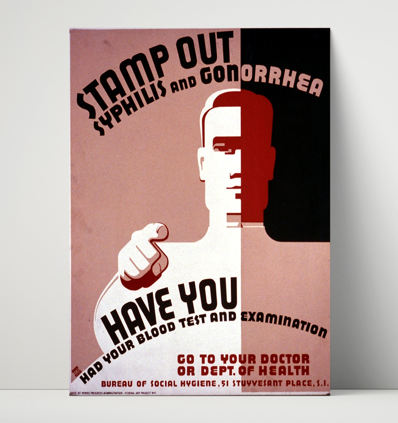 Stamp Out Syphilis Vintage WPA Wall Art - 16x20 Unframed Print