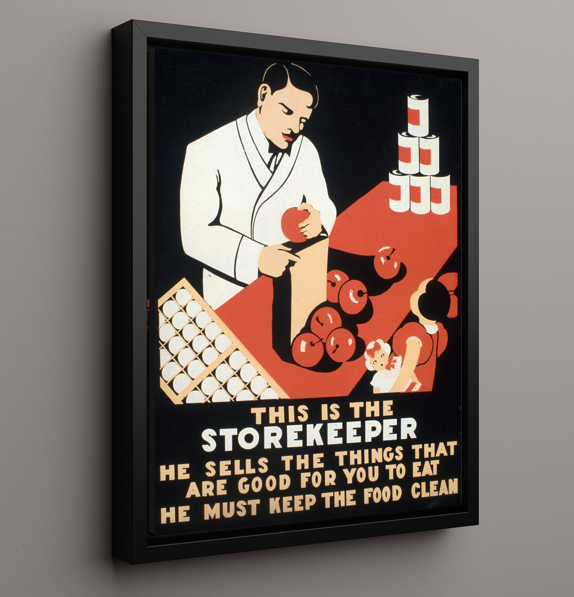 Storekeeper Vintage WPA Wall Art - 16x20 Framed Canvas