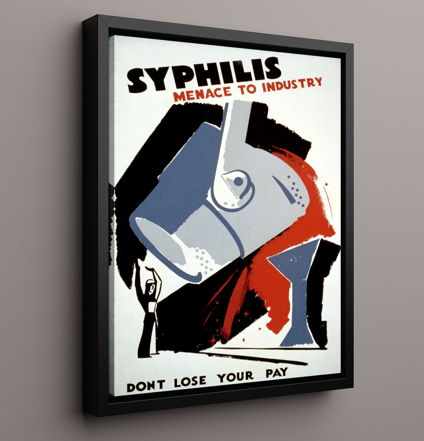 Syphilis Menace to Industry Vintage WPA Wall Art - 16x20 Framed Canvas