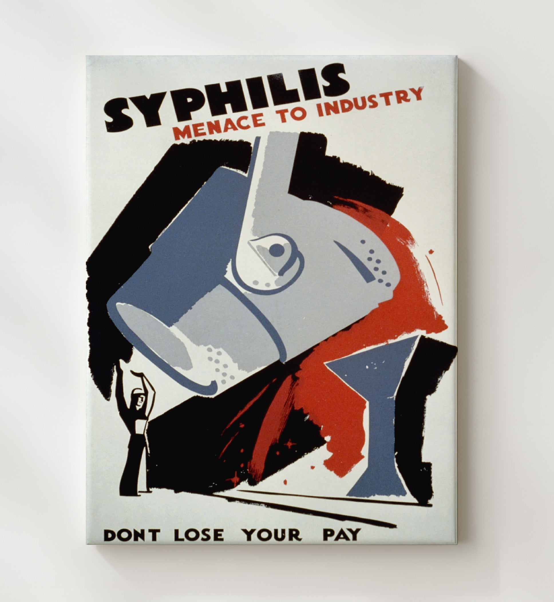 Syphilis Menace to Industry Vintage WPA Wall Art - 20x24 Canvas