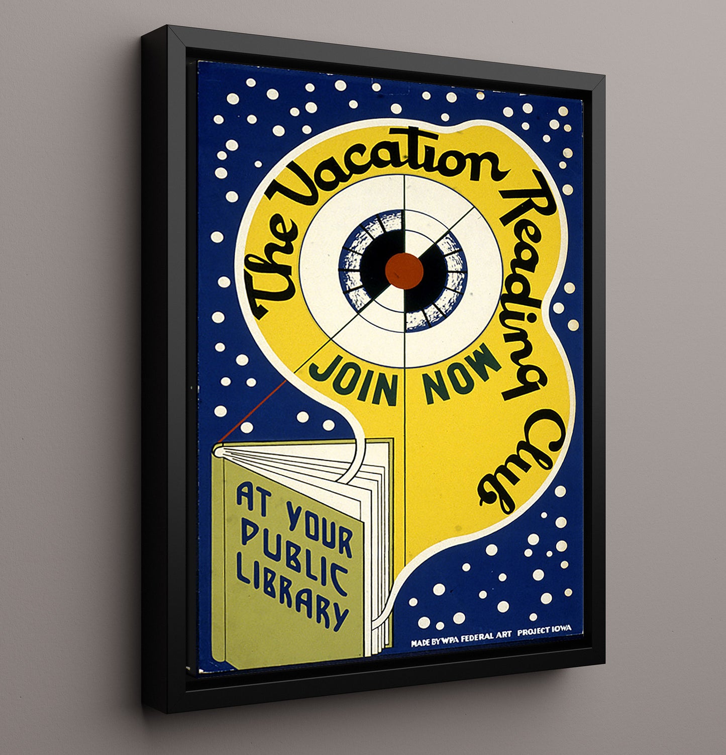 The Vacation Reading Club Vintage WPA Wall Art - 16x20 Framed Canvas