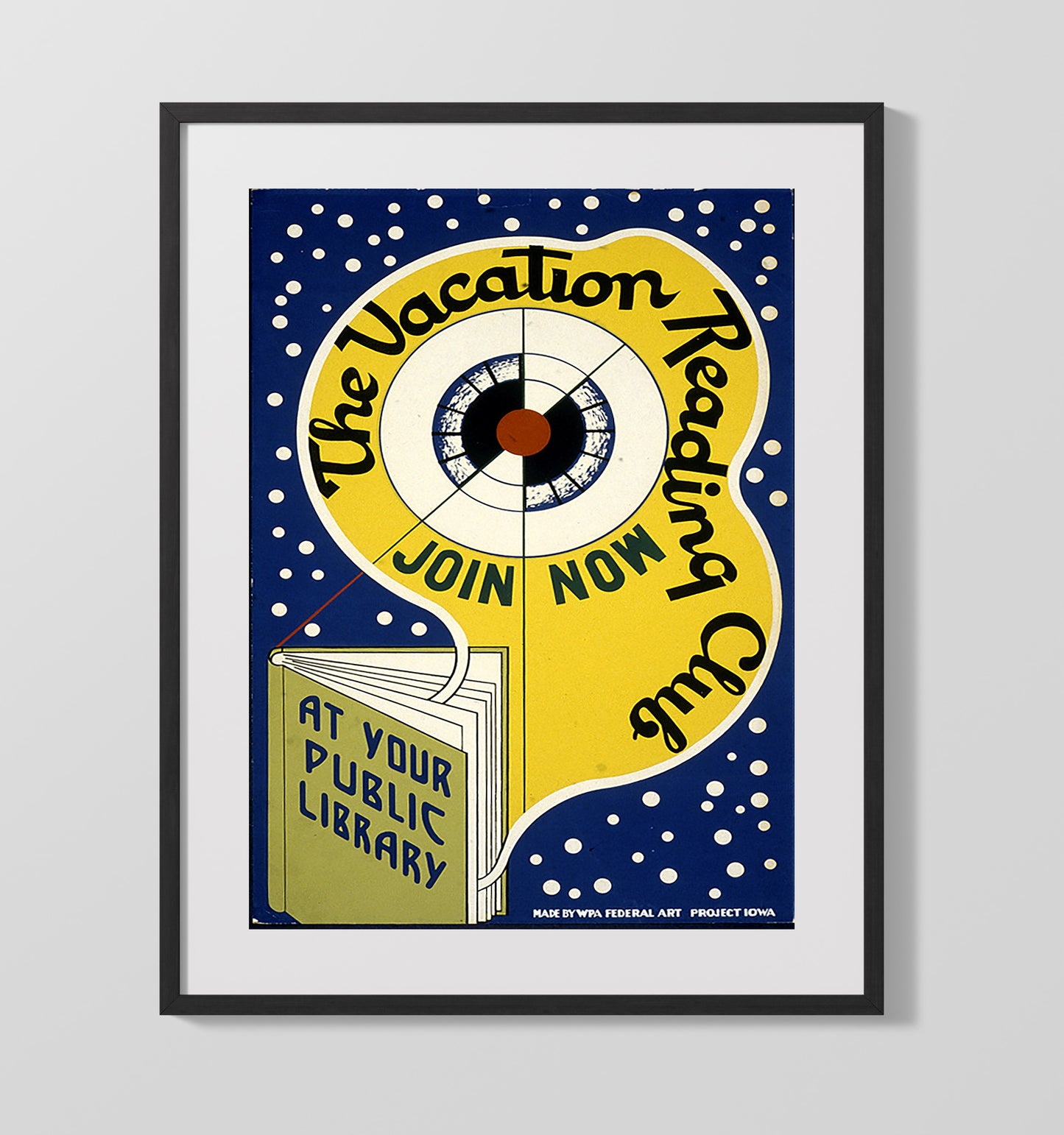 The Vacation Reading Club Vintage WPA Wall Art - 16x20 Gallery Frame