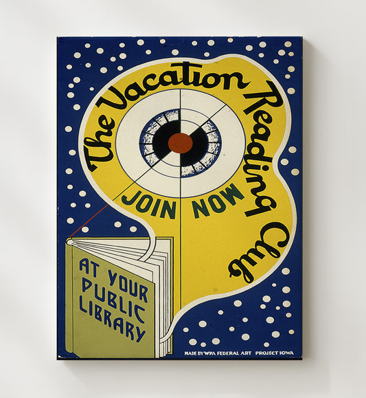 The Vacation Reading Club WPA poster wall art 8x10 Canvas