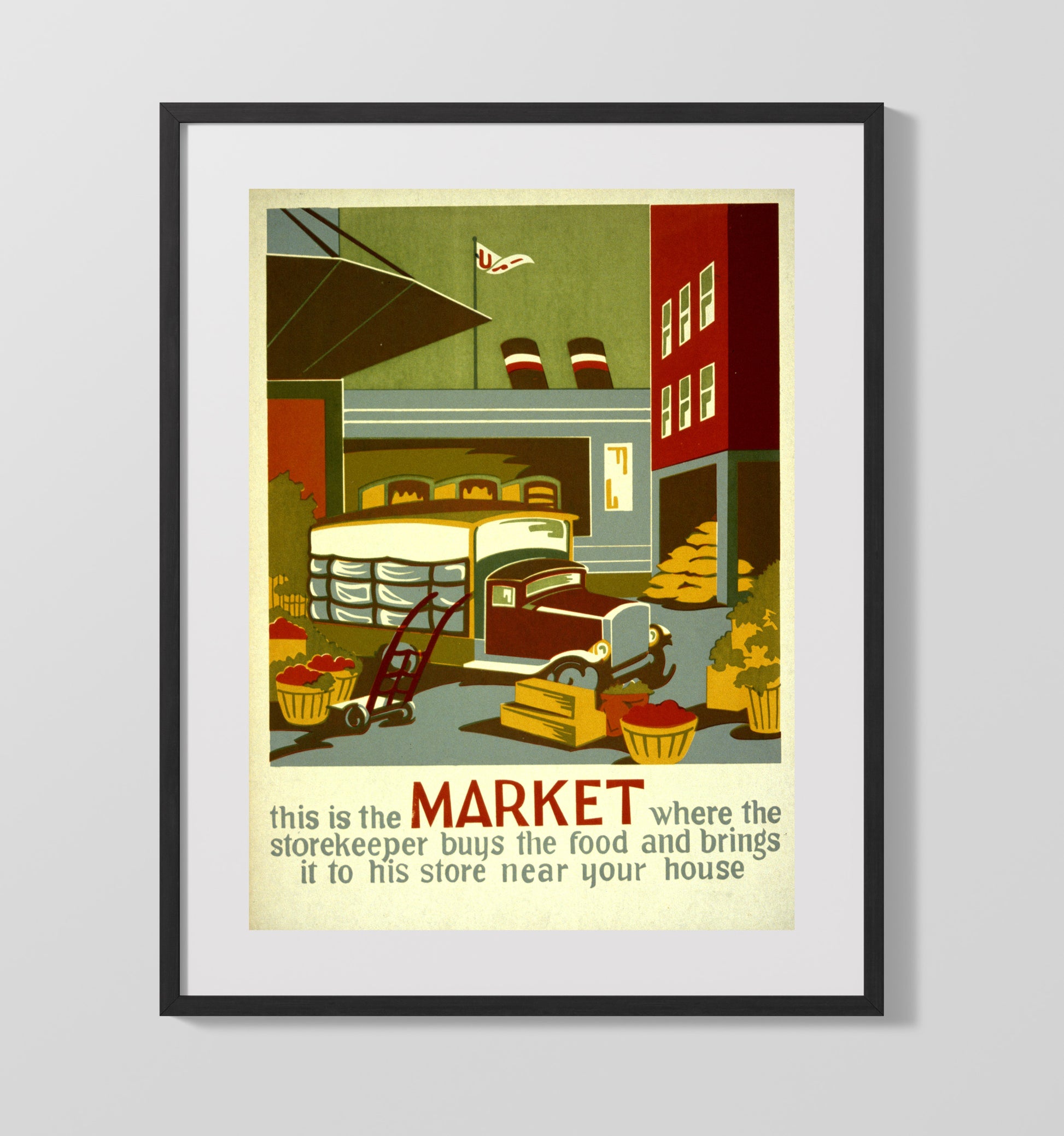 This is the Market Vintage WPA Wall Art - 16x20 Gallery Frame