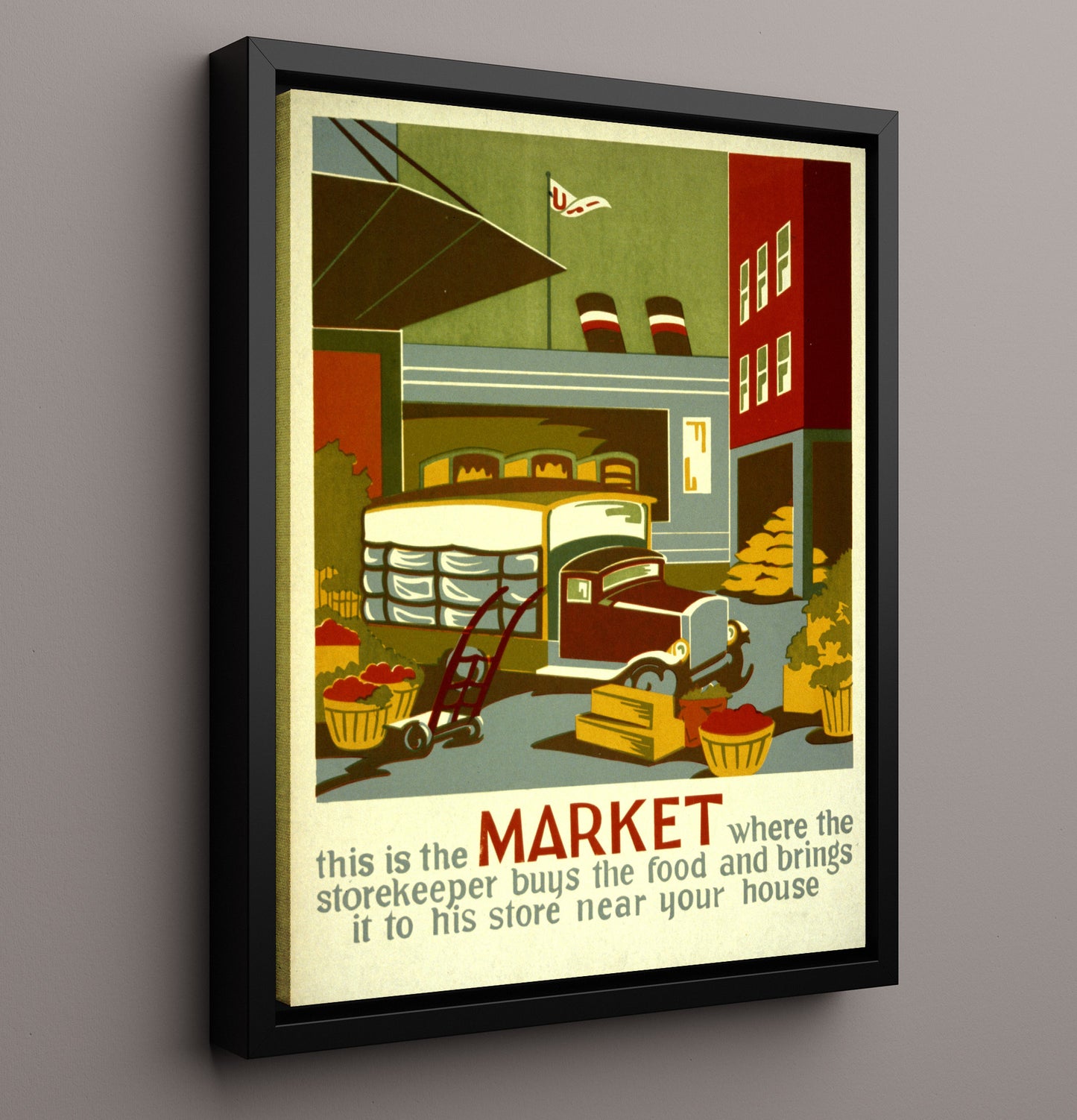 This is the Market Vintage WPA Wall Art - 16x20 Framed Canvas