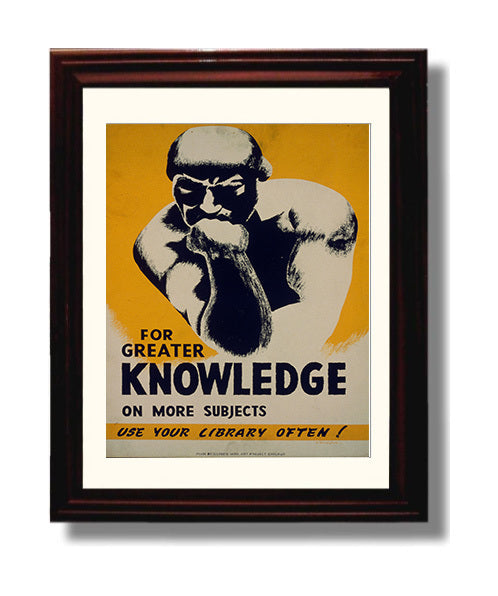Use Your Library Vintage WPA Wall Art - 8x10 Beveled Frame