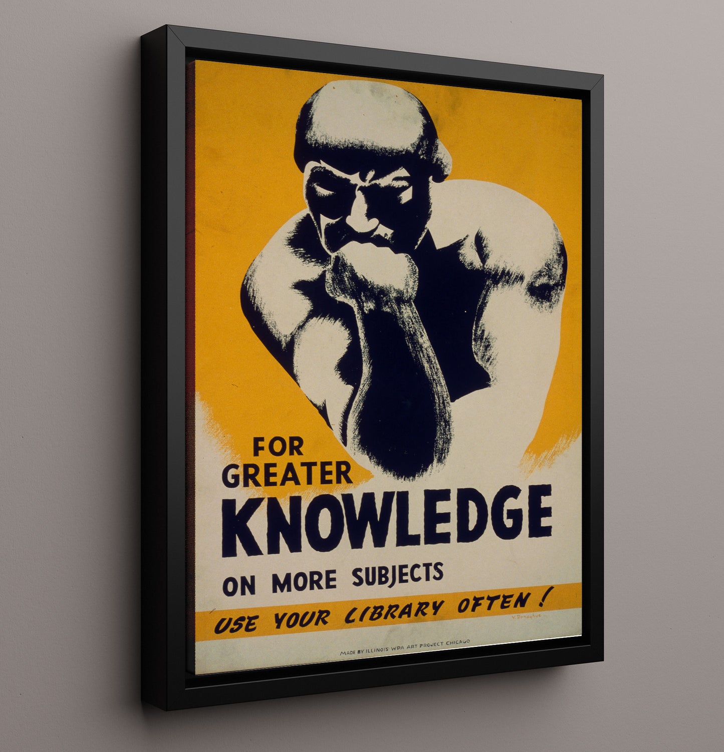 Use Your Library Vintage WPA Wall Art - 16x20 Framed Canvas