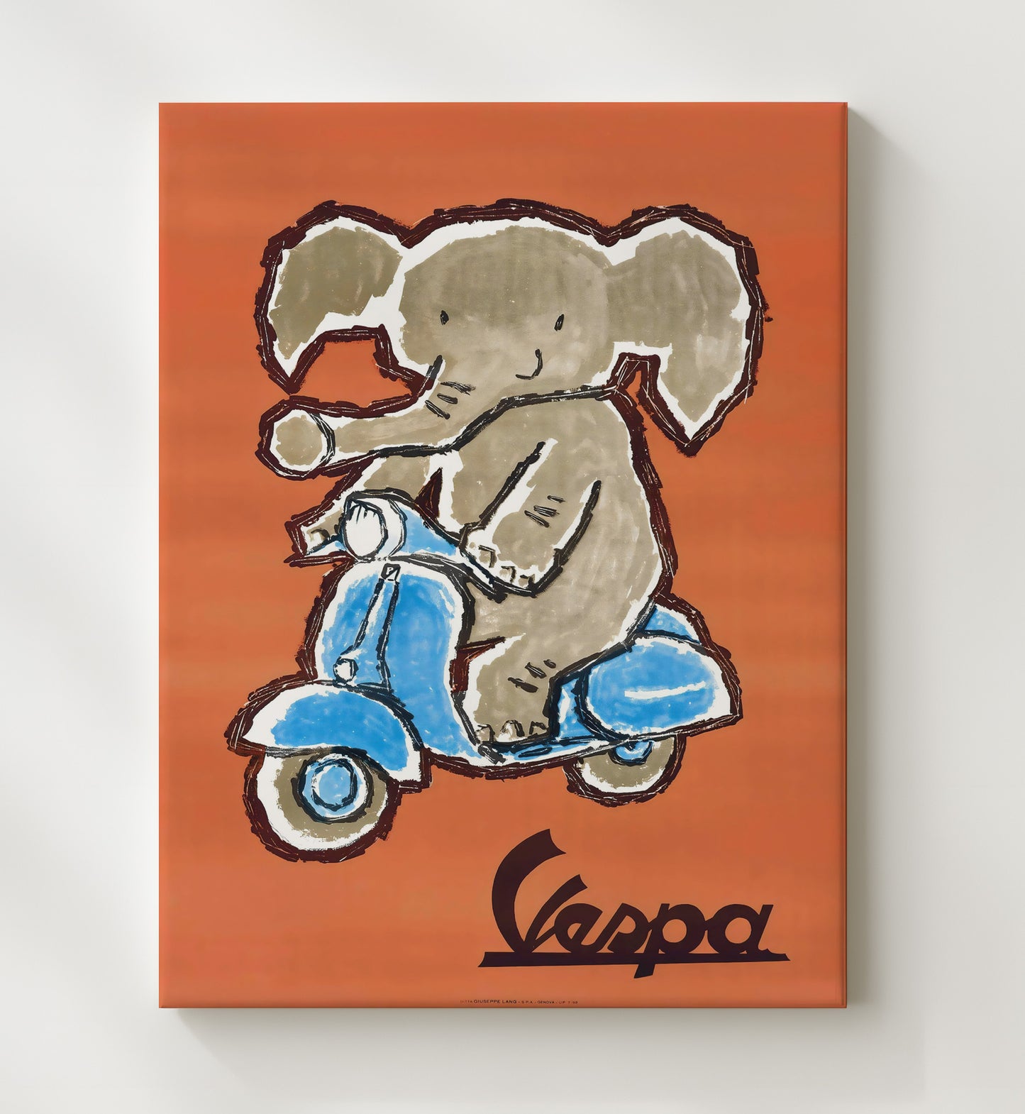 Vespa Elephant - Trunk on Wheels Vintage WPA Wall Art - 20x24 Canvas