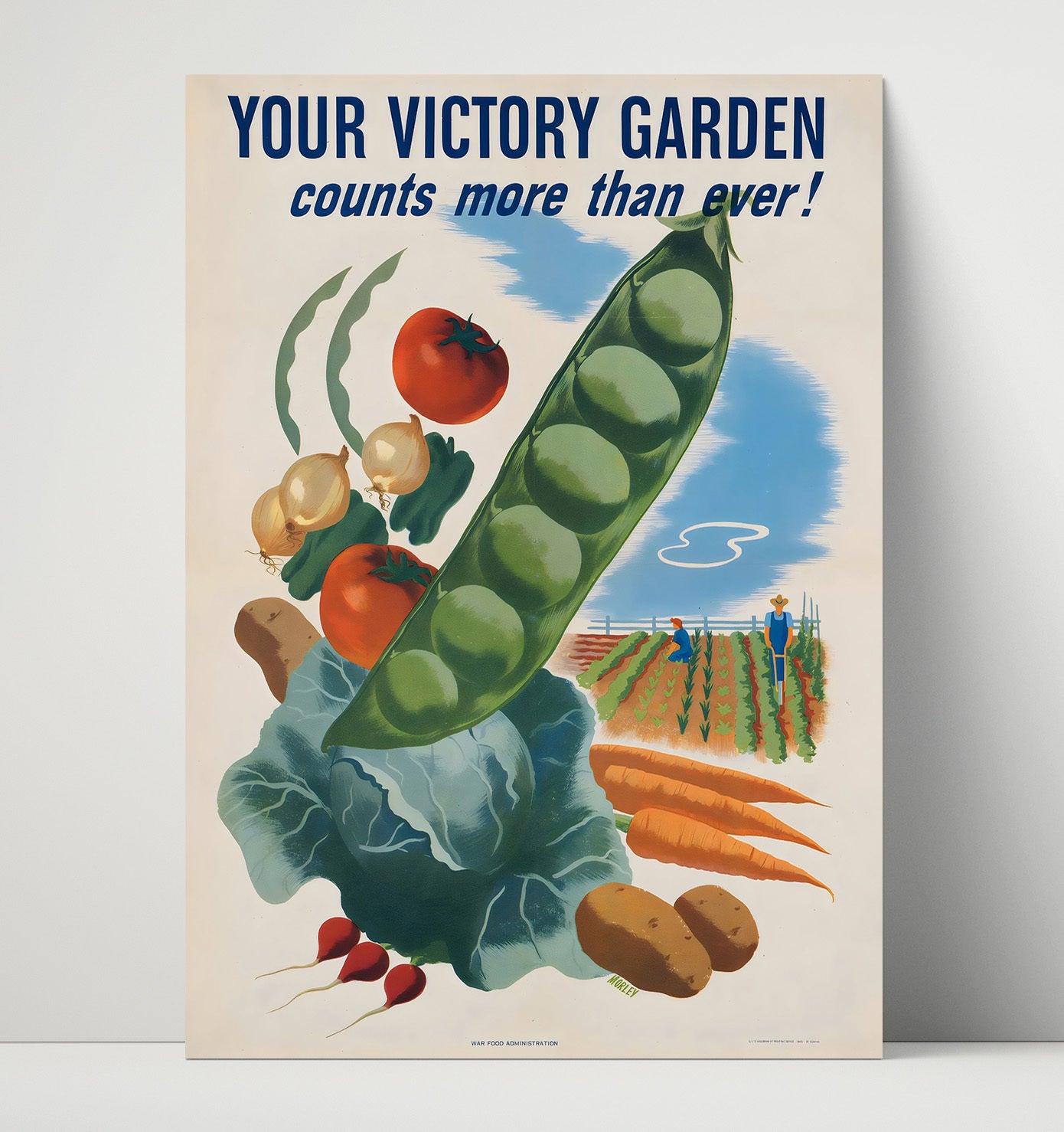 Victory Garden - Veggie Victory Vintage WPA Wall Art - 16x20 Unframed Print