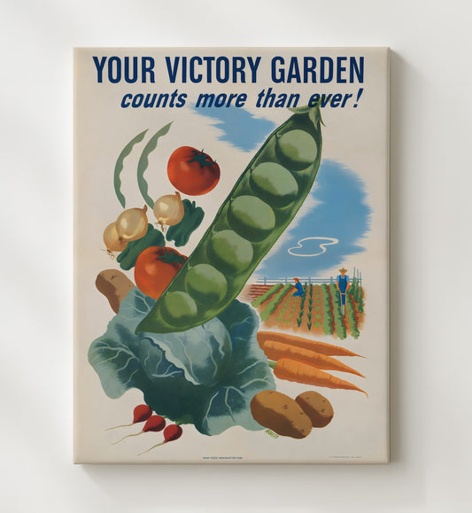 Victory Garden - Veggie Victory WPA poster wall art 8x10 Canvas
