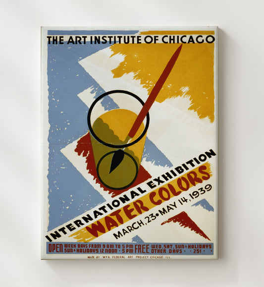 Water Colors WPA poster wall art 8x10 Canvas