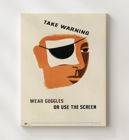 Wear Goggles - Eye Spy Safety WPA poster wall art 8x10 Canvas