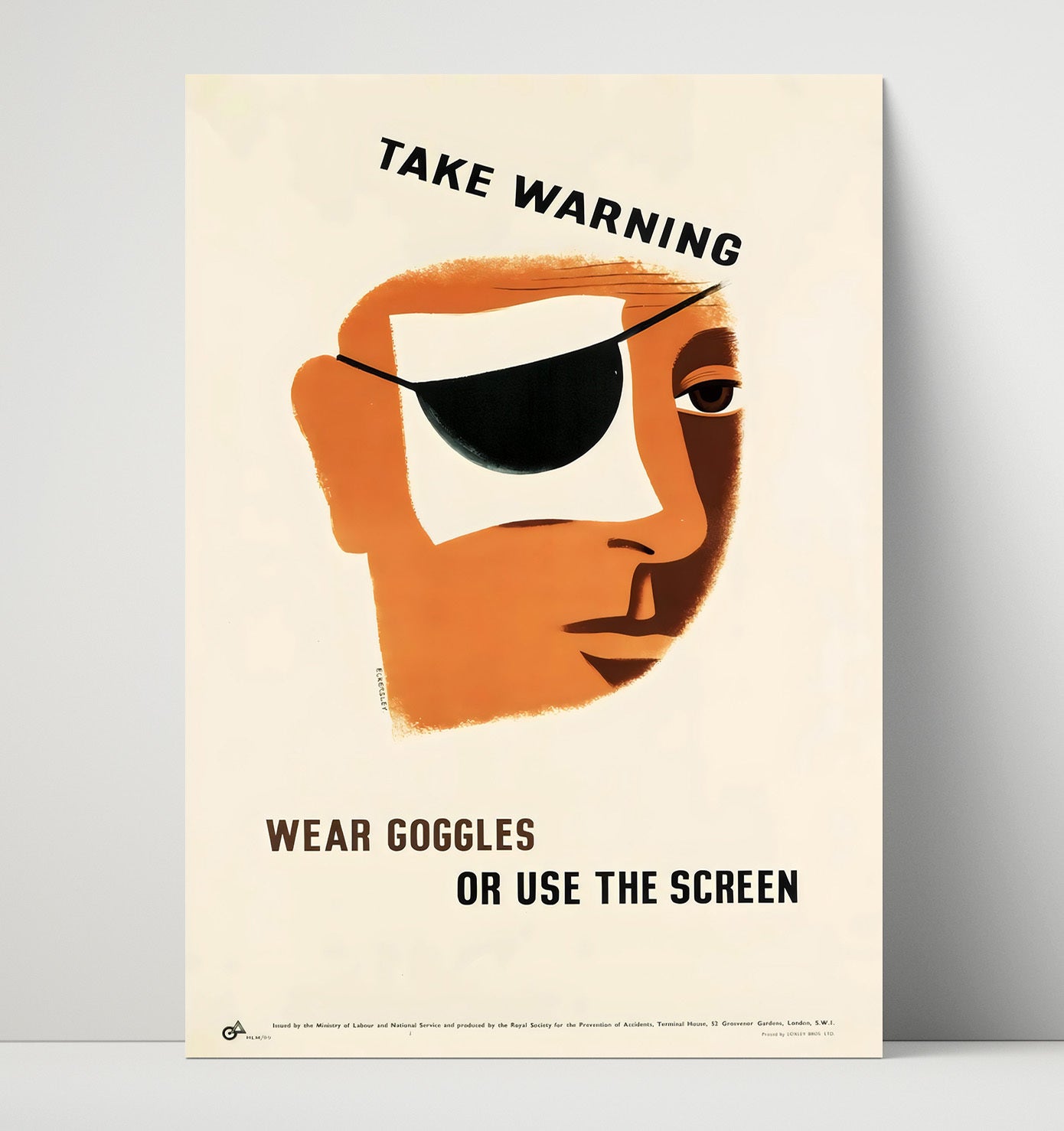 Wear Goggles - Eye Spy Safety Vintage WPA Wall Art - 16x20 Unframed Print