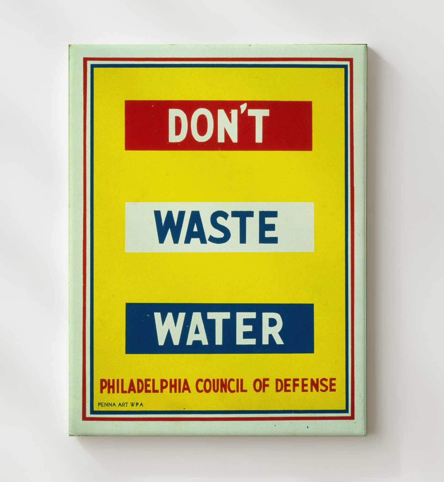 Don't Waste Water - Every Drop Counts Vintage WPA Wall Art - 20x24 Canvas