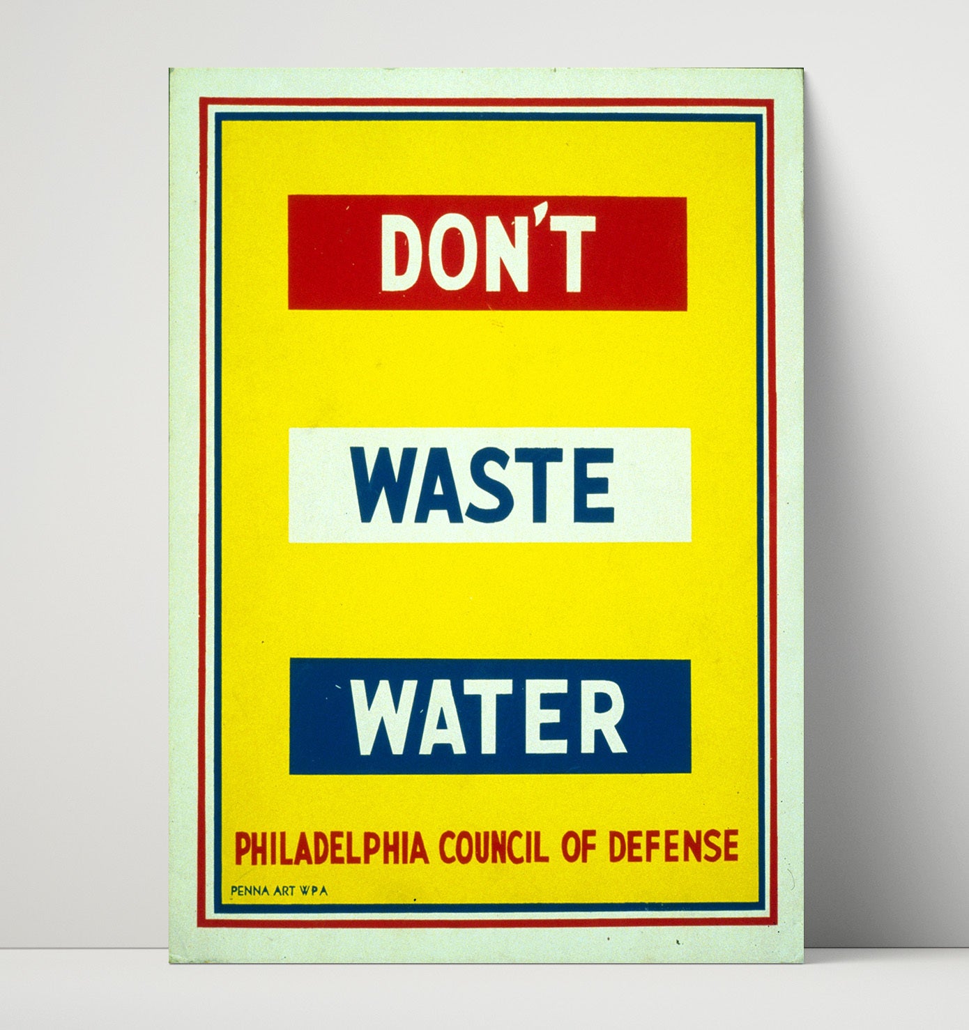 Don't Waste Water - Every Drop Counts Vintage WPA Wall Art - 16x20 Unframed Print