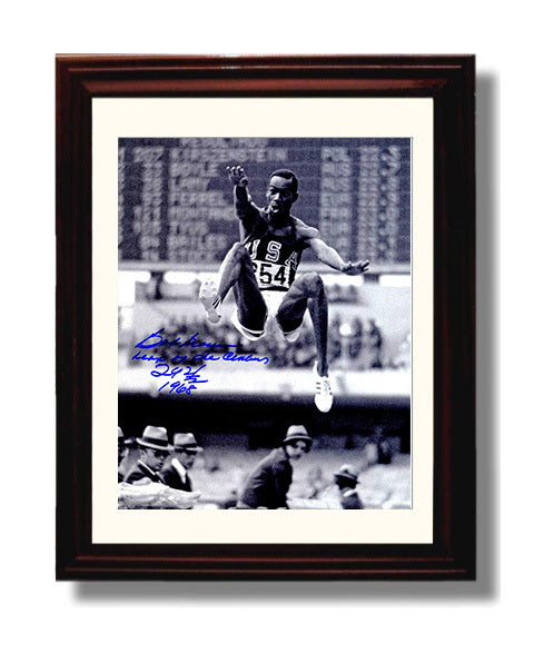 Bob Beamon - Long Jump World Record 1968 Olympic Wall Art 8x10 Beveled Frame wall art print – Olympic Wall Art decor
