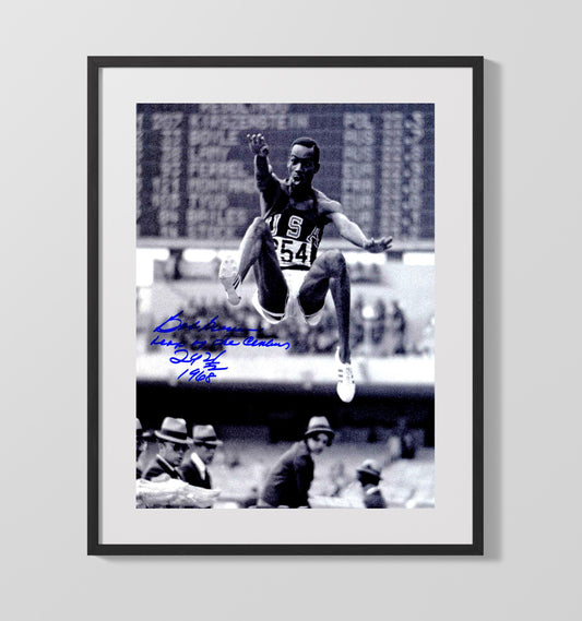 Bob Beamon - Long Jump World Record 1968 Olympic Wall Art 16x20 Gallery Frame wall art print – Olympic Wall Art decor