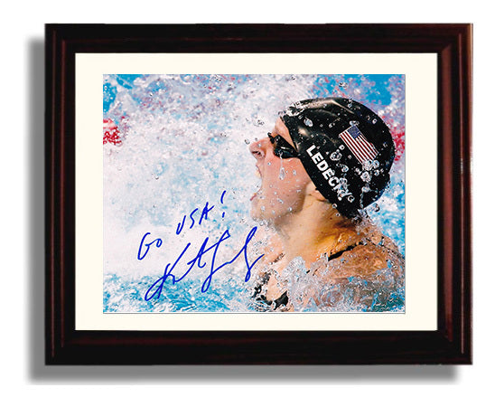 Katie Ledecky - USA Swimming Splash Finish Spotlight Olympic Wall Art 8x10 Beveled Frame wall art print – Olympic Wall Art decor