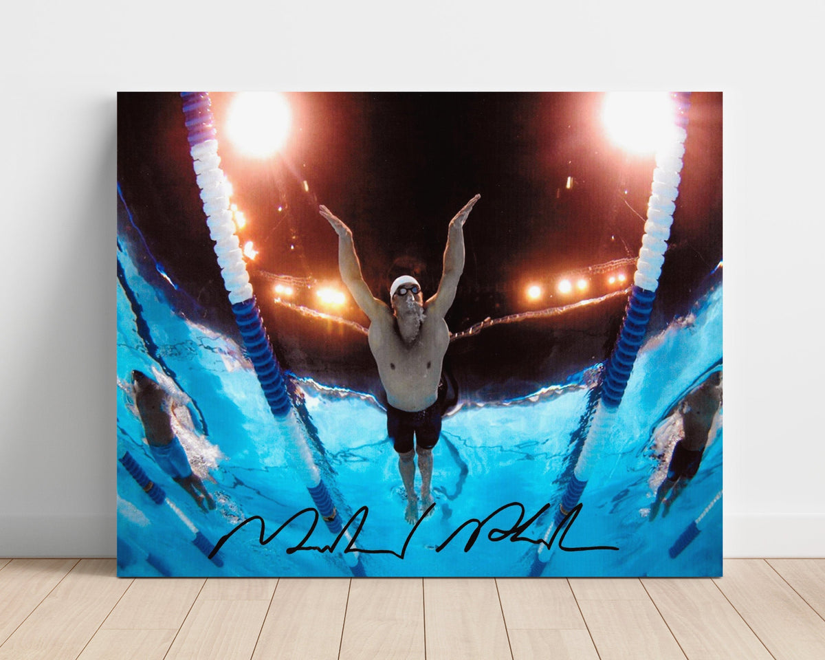 Michael Phelps - Butterfly Dive Start Spotlight Olympic Wall Art 16x20 Unframed Print wall art print – Olympic Wall Art decor