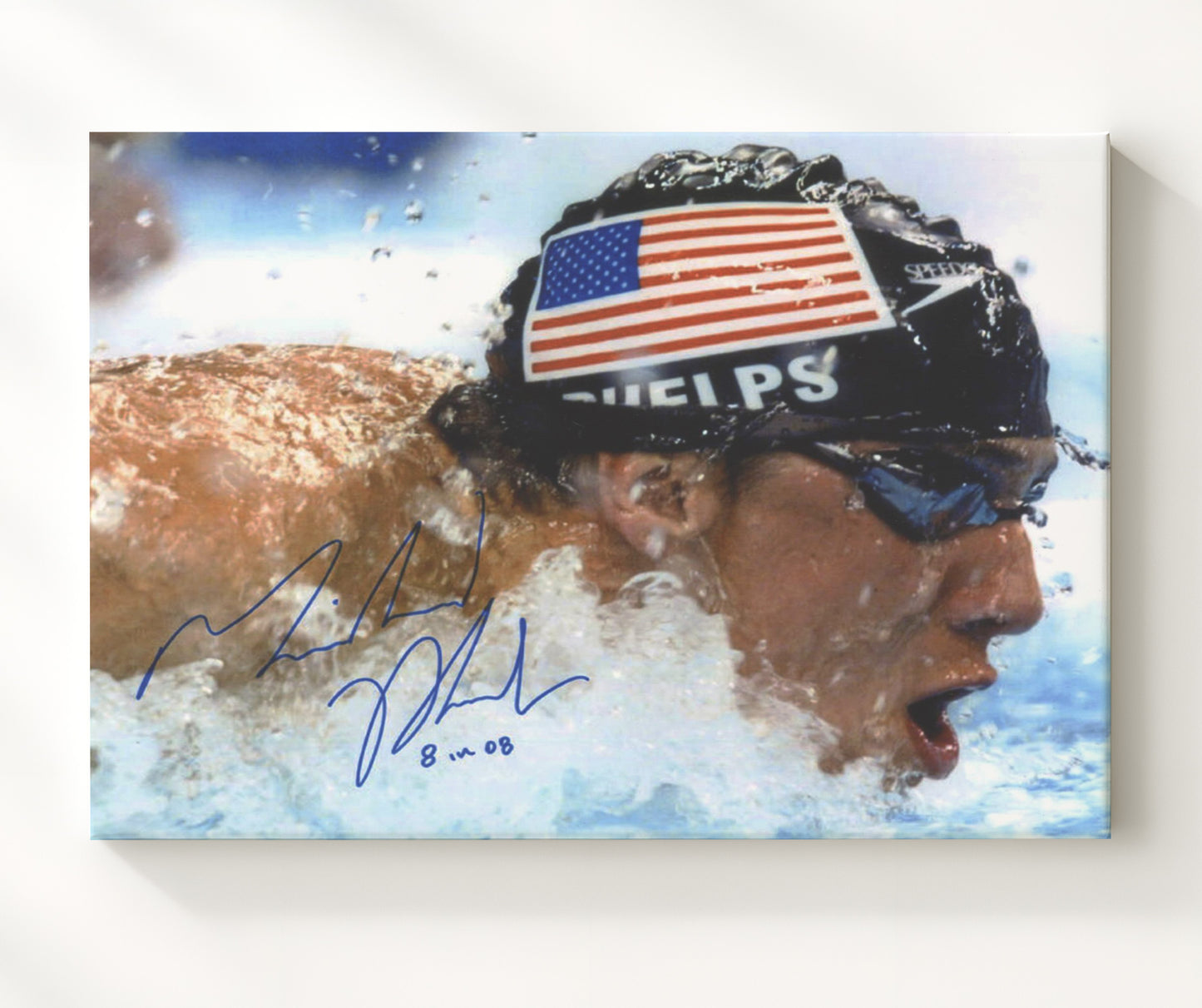 Michael Phelps - Eight Gold Medal Triumph 2008 Olympic Wall Art 20x24 Canvas wall art print – Olympic Wall Art decor