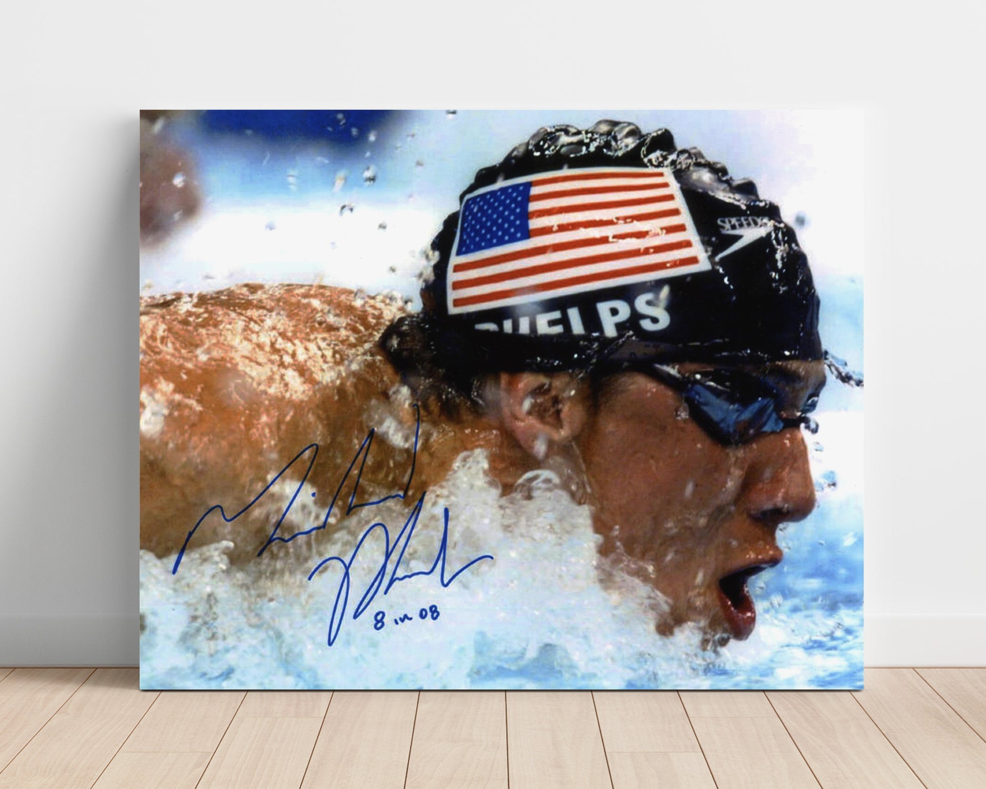 Michael Phelps - Eight Gold Medal Triumph 2008 Olympic Wall Art 16x20 Unframed Print wall art print – Olympic Wall Art decor