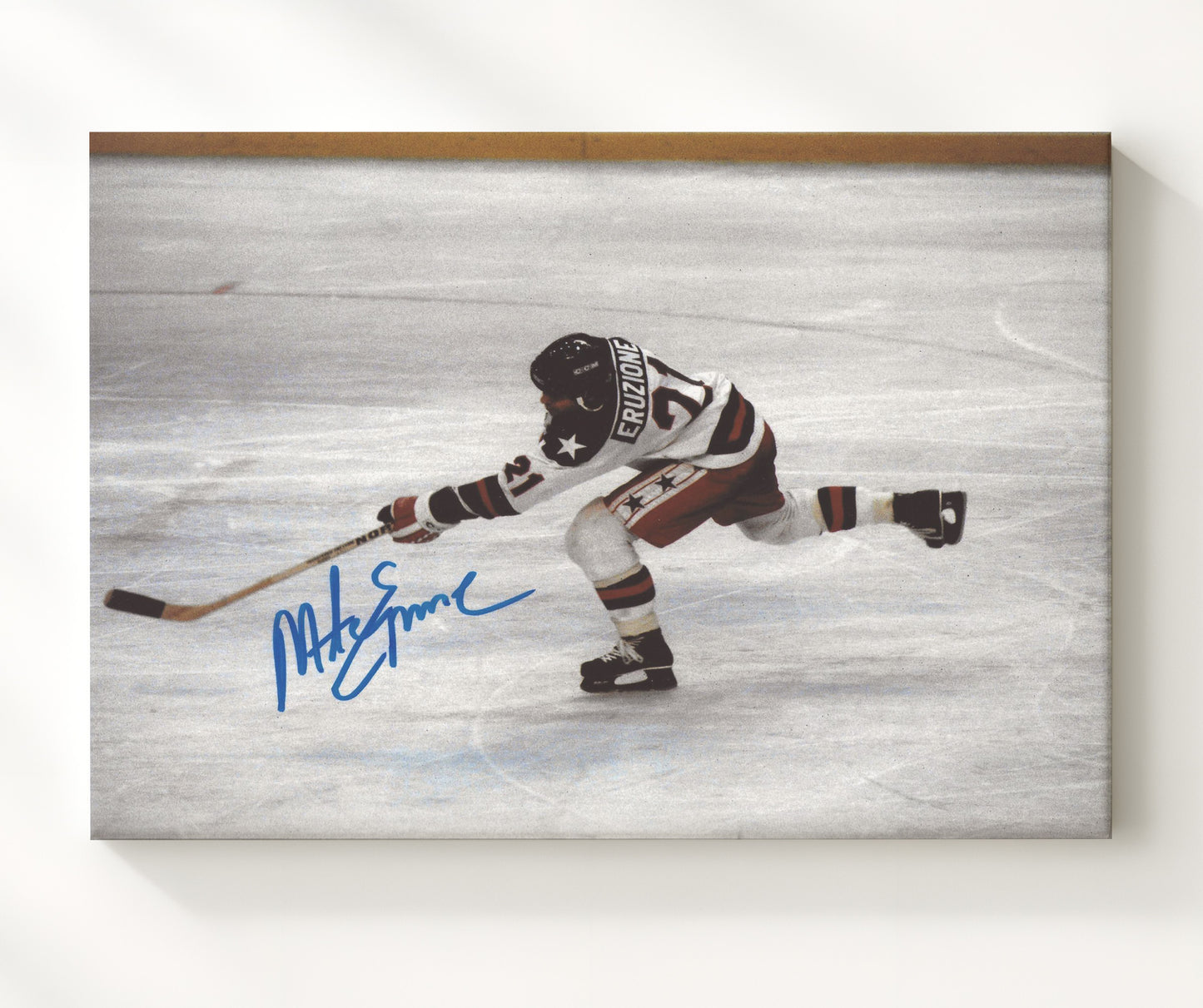 Mike Eruzione - Miracle on Ice Shot 1980 Olympic Wall Art 20x24 Canvas wall art print – Olympic Wall Art decor
