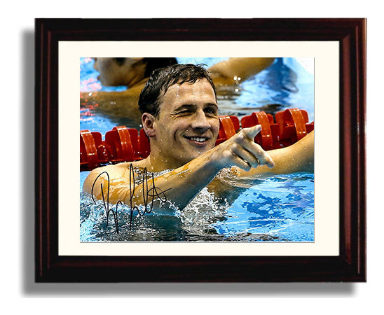 Ryan Lochte - Poolside Celebration Olympic Wall Art 8x10 Beveled Frame wall art print – Olympic Wall Art decor