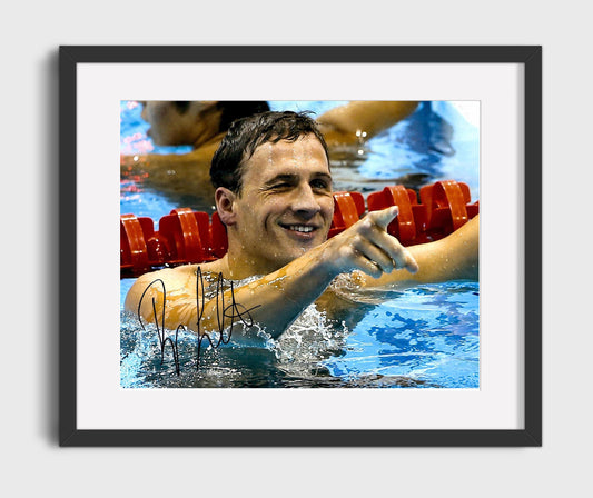 Ryan Lochte - Poolside Celebration Olympic Wall Art 16x20 Gallery Frame wall art print – Olympic Wall Art decor