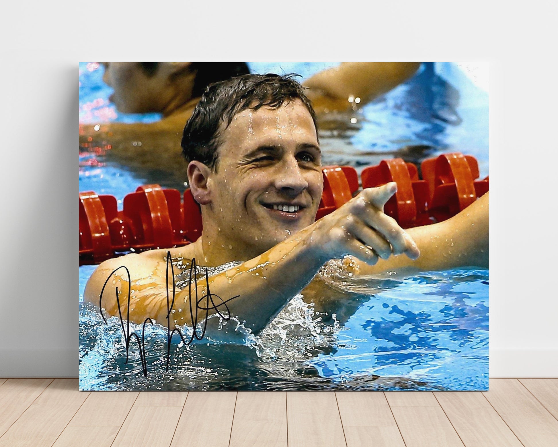 Ryan Lochte - Poolside Celebration Olympic Wall Art 16x20 Unframed Print wall art print – Olympic Wall Art decor