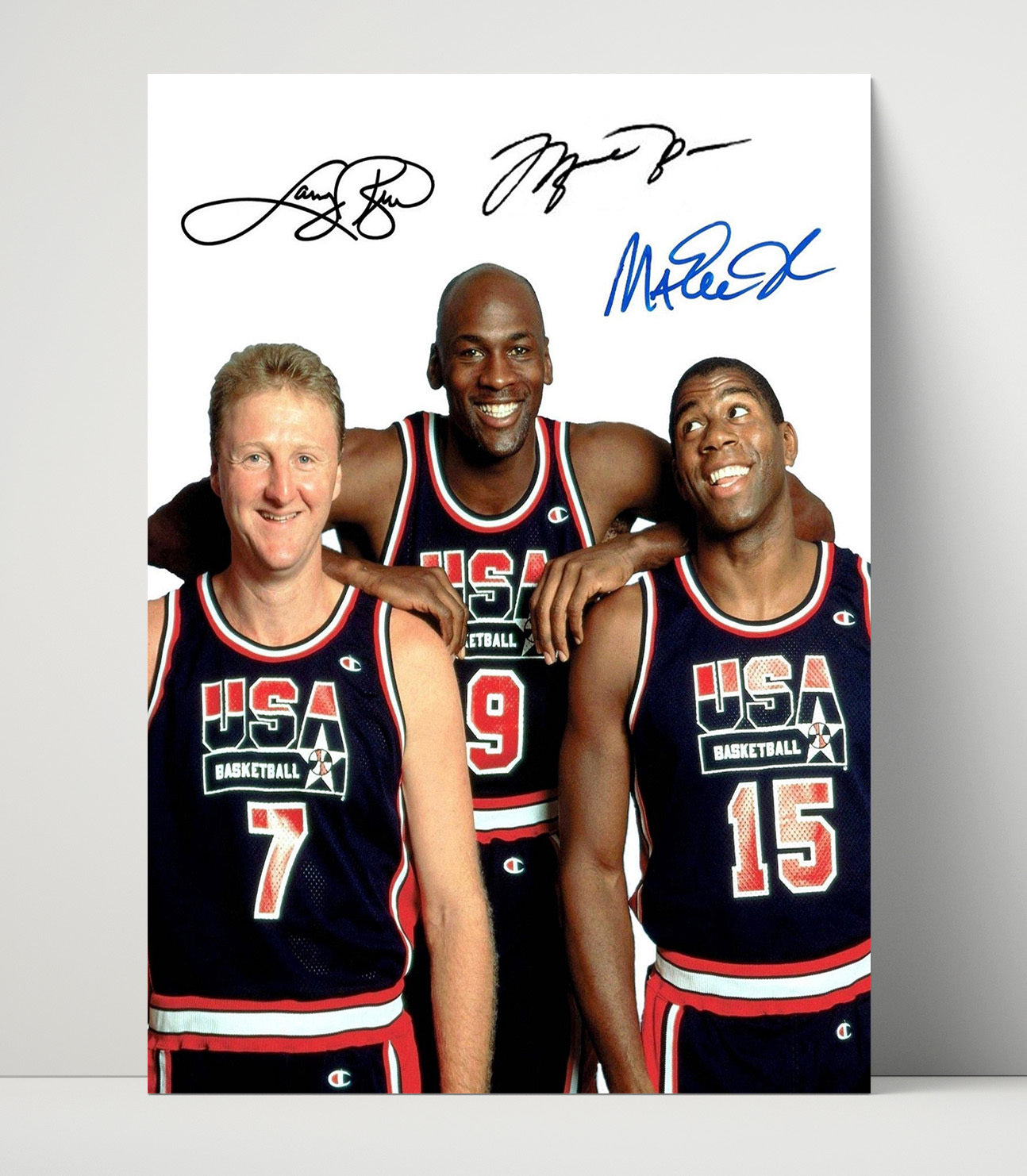 USA Dream Team - Bird Jordan Magic Portrait 1992 Olympic Wall Art 16x20 Unframed Print wall art print – Olympic Wall Art decor